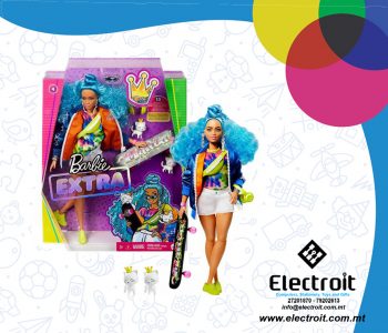 Barbie Extra Doll #4 with Skateboard & 2 Kittens for Kids 3 Years Old & Up