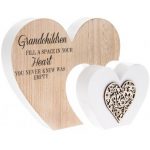 Grandchildren wooden heart block