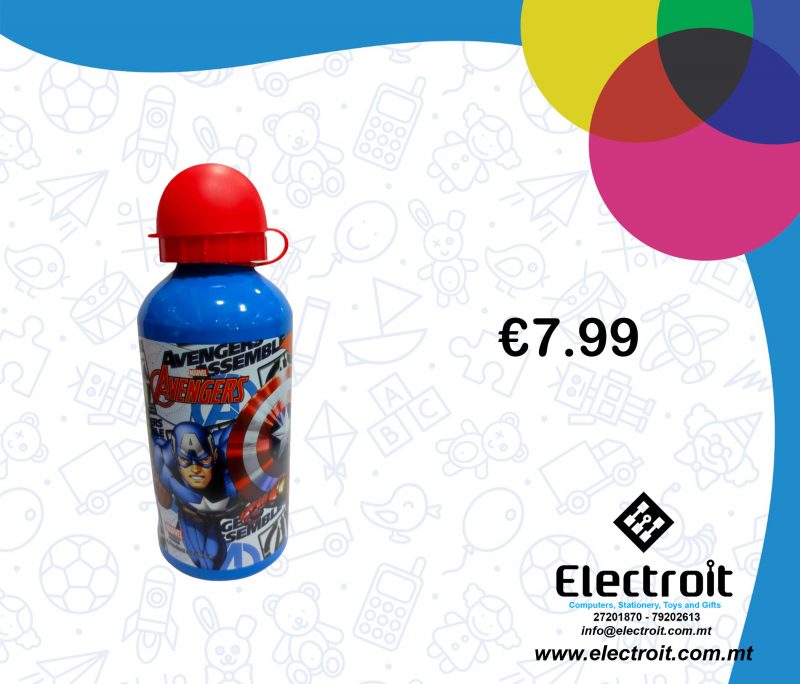 Avengers Blue and Red Aluminium Bottle