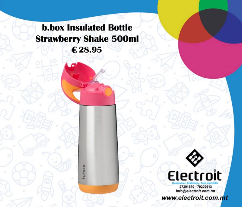 b.box Insulated Bottle Strawberry Shake 500ml