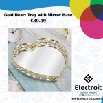 Gold Heart Tray with mirror Base