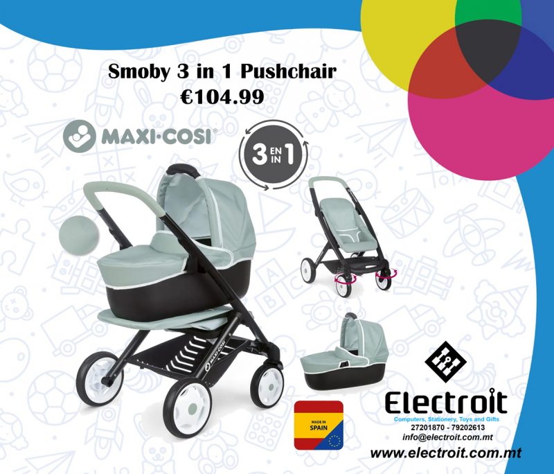 Smoby 3 in 1 Quinny Pushchair - Green