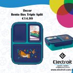 Decor Compact Triple Split Bento Lunch Box 1.4L Blue Animals