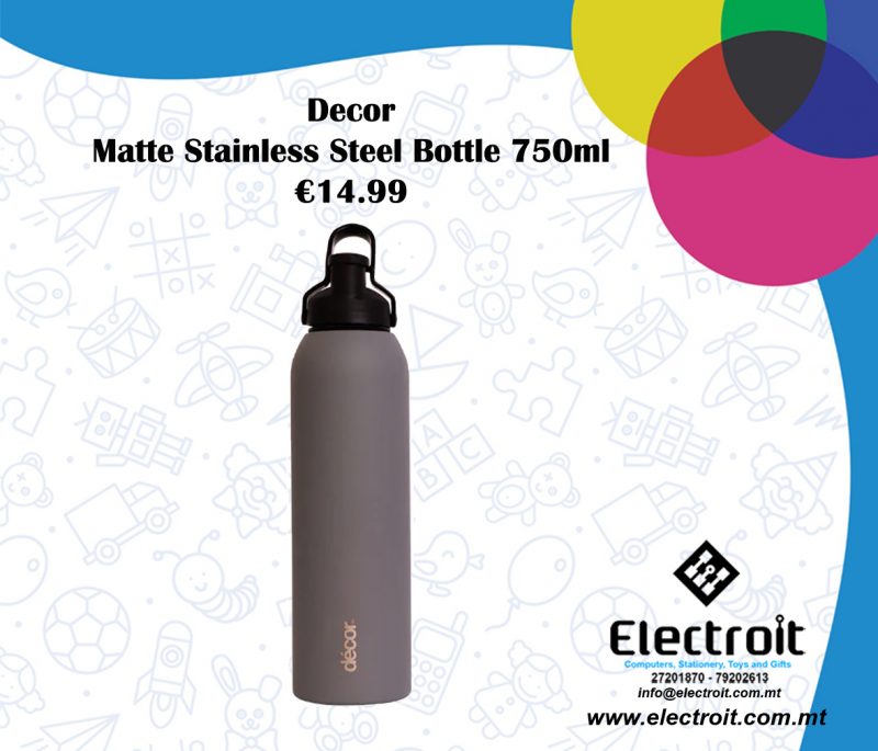 Flipseal Matte Stainless Steel Bottle 750ml Grey