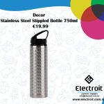 Decor Stainless Steel Stippled Bottle 750ml Silver