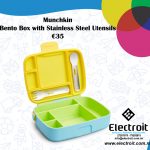 Munchkin Lunch Bento Box with Stainless Steel Utensils Blue