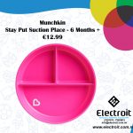 Munchkin Stay Put Suction Plate 6 Months + Pink