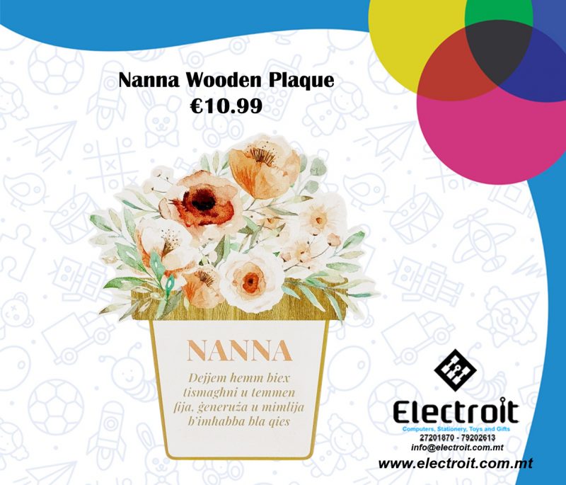 Nanna Wooden Flower Pot Plaque