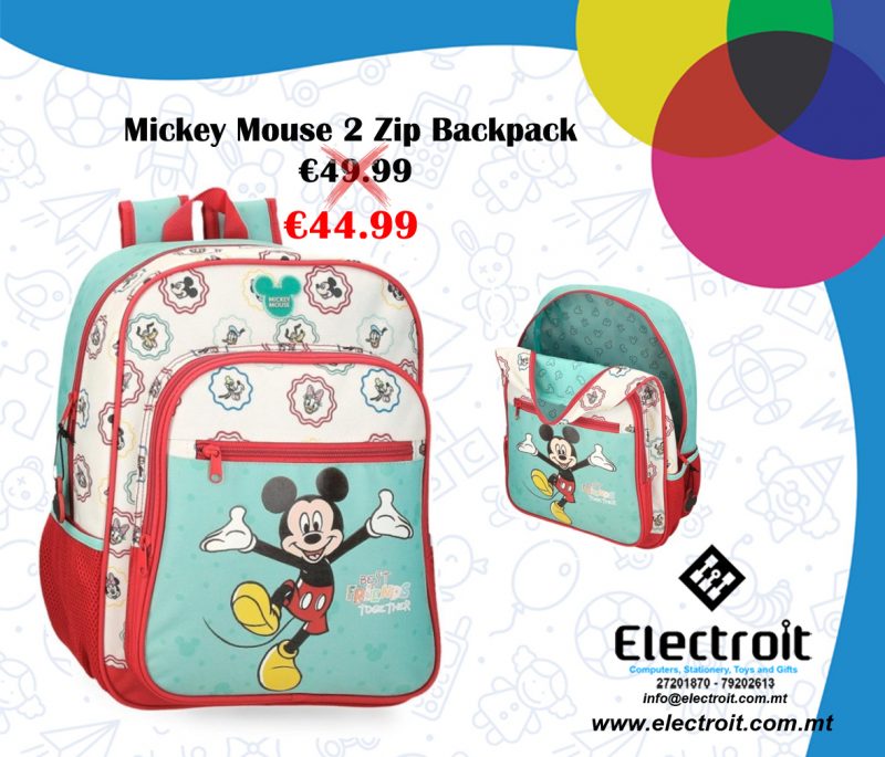 Mickey Mouse Backpack 2 Zip 38cm