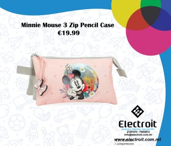 Minnie Mouse 3 Zip Pencil Case