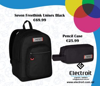 Seven Freethink Backpack & Pencil Case Black - Unisex