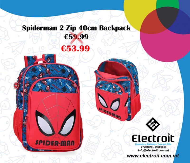 Spiderman 40cm 2 Zip Backpack