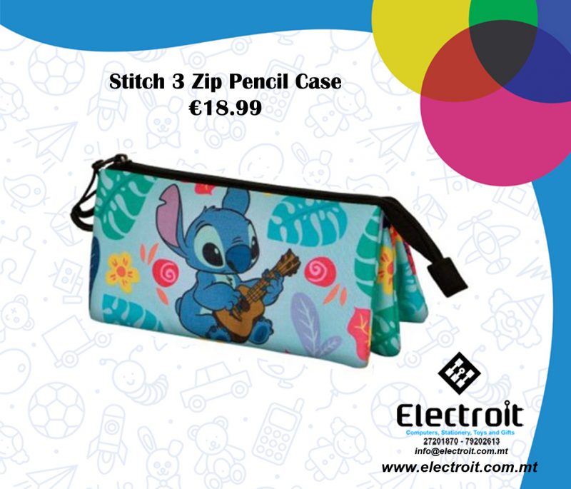 Stitch 3 Zip Pencil Case