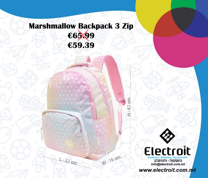 Marshmallow 3 Zip Backpack