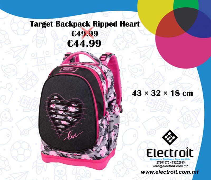 Target 2 Face Backpack Ripped Heart