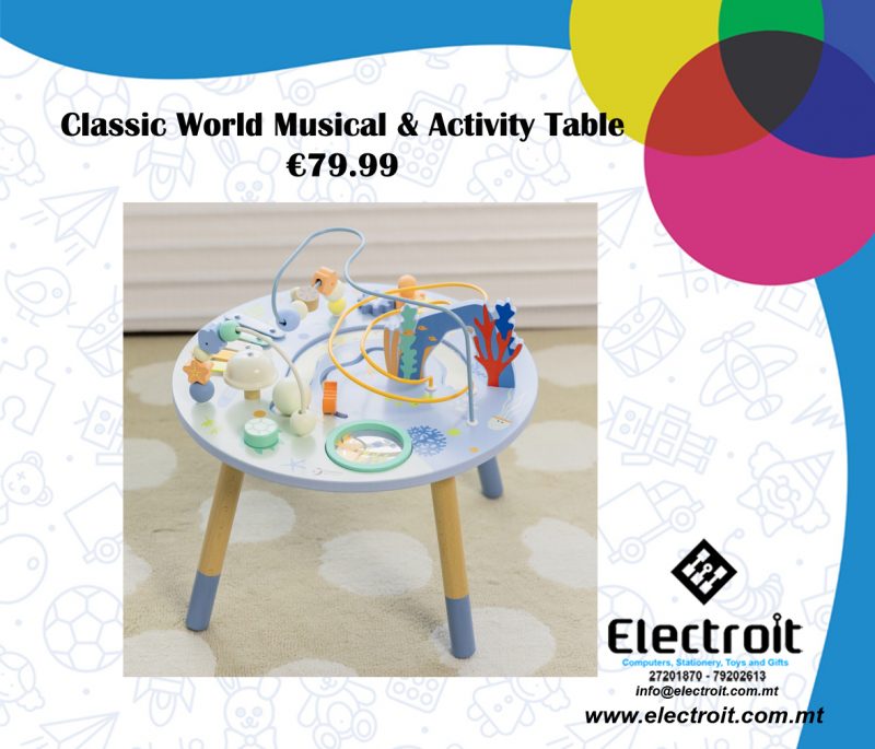 Classic World Sealife Wooden Musical Activity Table 18+ Months