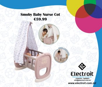 Smoby Baby Nurse Doll Cradle Cot with Canopy - 18+ Months