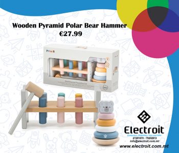 Wooden Stacking and Pounding Pyramid Bear Hammer