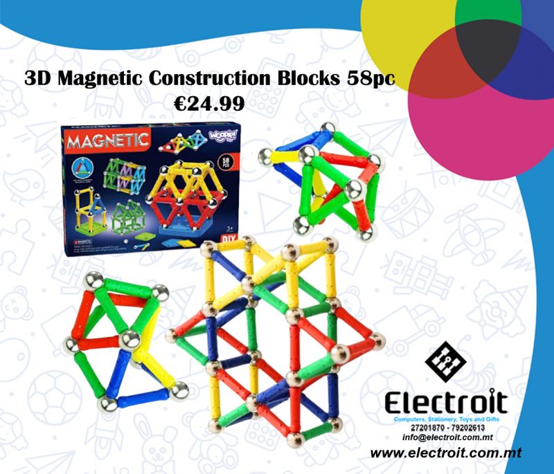 Woopie Magnetic Construction Blocks 3D 58pcs