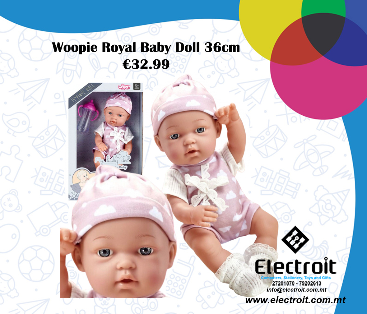 Woopie Royal Baby Doll 36cm