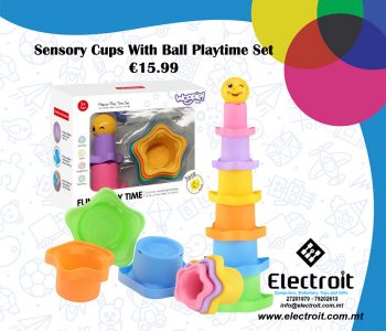 Woopie Rainbow Sensory Cups with Ball