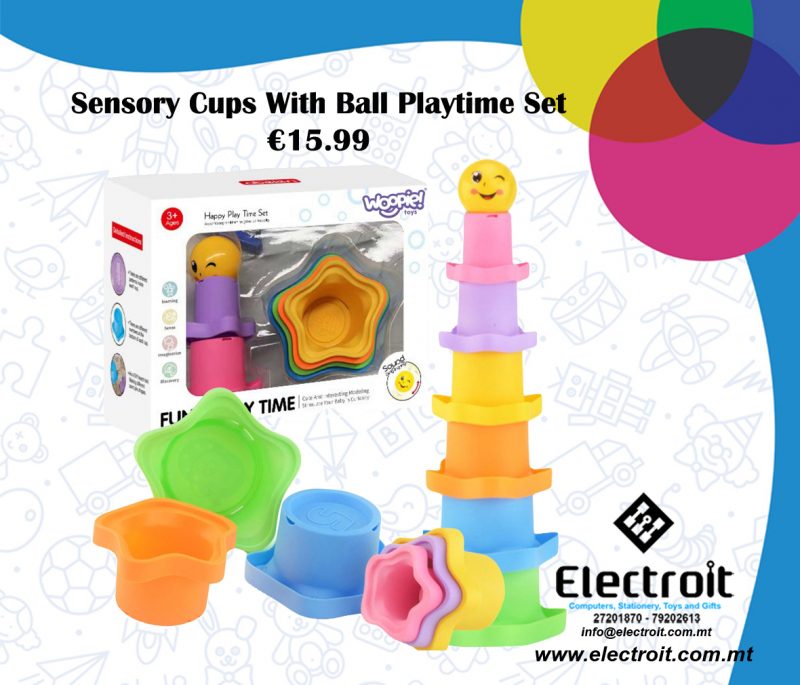 Woopie Rainbow Sensory Cups with Ball