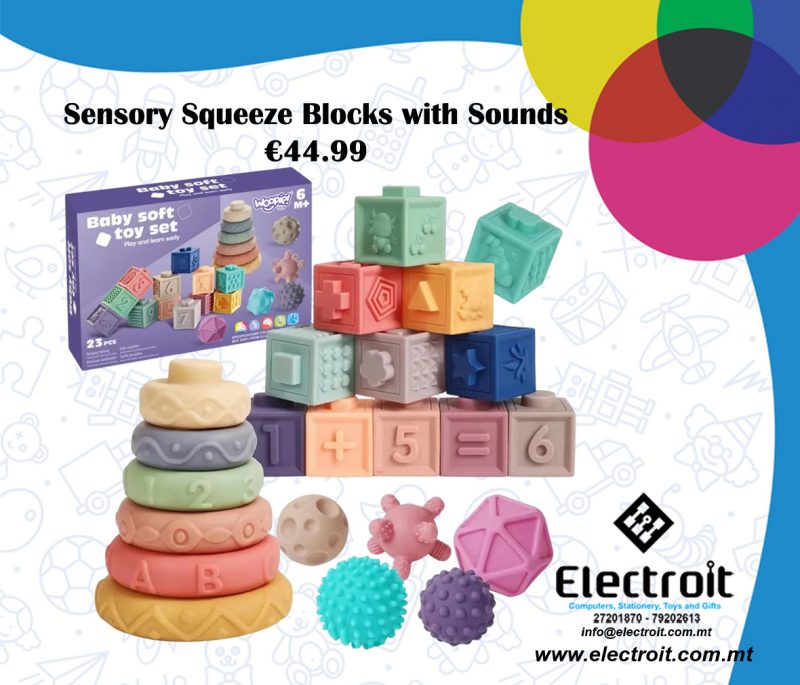 Woopie Baby Sensory Squeeze Blocks with Sound