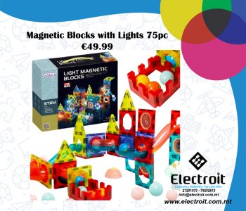 Woopie Magnetic Blocks with Lights 75pcs