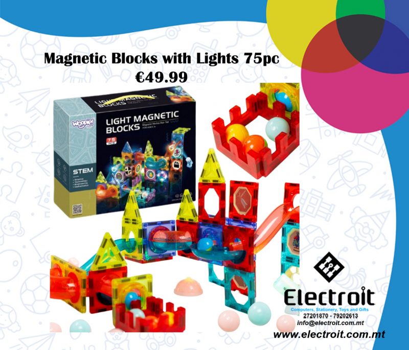 Woopie Magnetic Blocks with Lights 75pcs